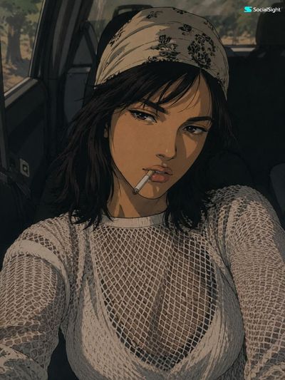 A confident man with a cigarette glares through 90s anime style
