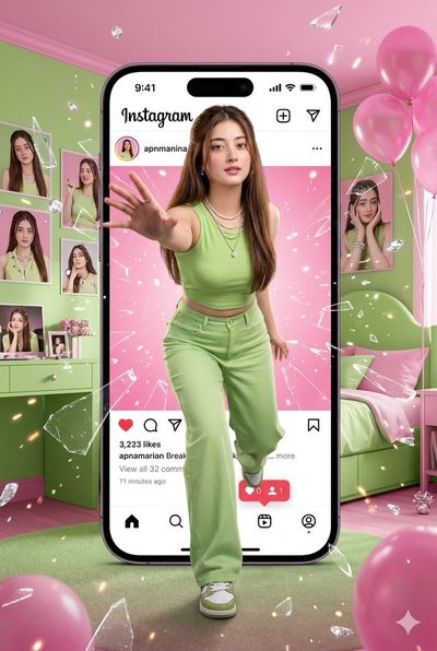K-pop Idol Bursting from Social Media Screen