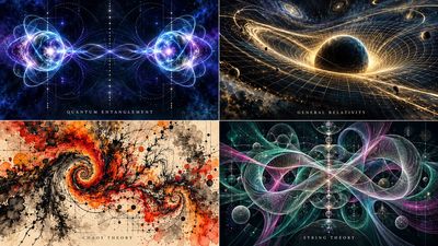 Quantum Entanglement Visualized as Four Abstract Concepts in a Grid