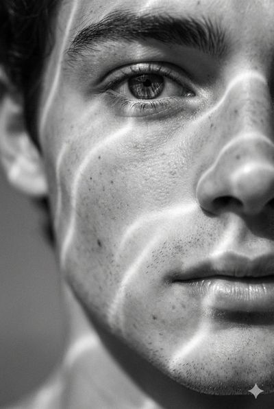 Surreal Portrait in Monochrome Light