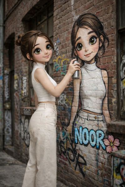 Anime Graffiti Artist Bringing a Brick Wall to Life