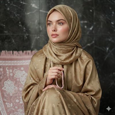 Serene Elegance: A Prayerful Portrait in Soft Glow