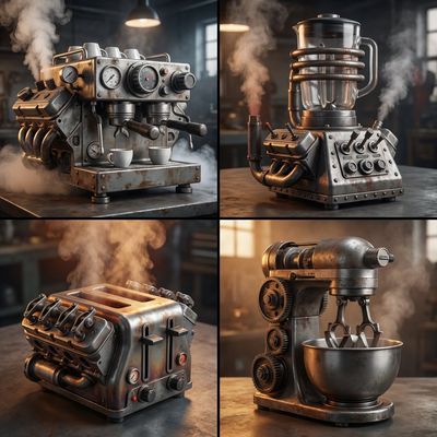 V8 Engine-Inspired Kitchen Appliances with Nano Banana