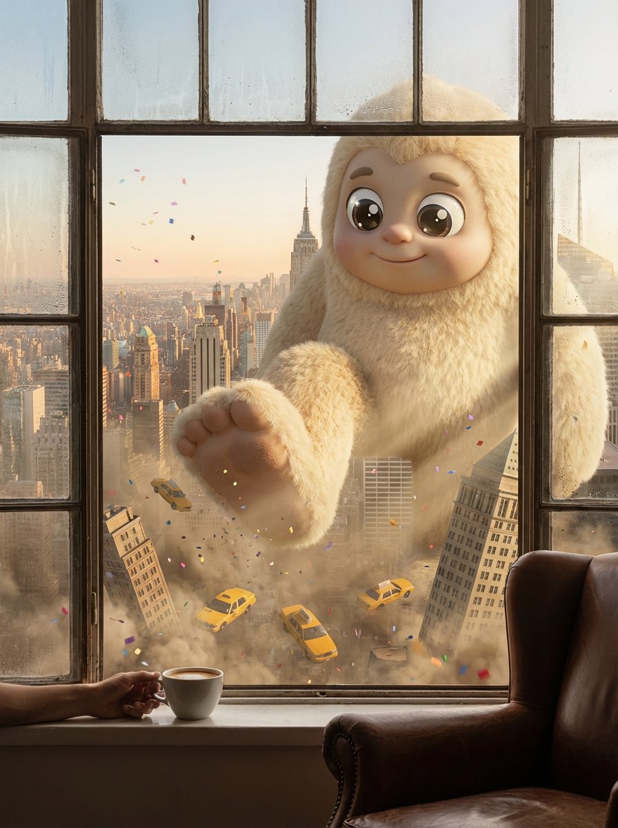 Colossal Cuteness: A Giant’s Playful Stomp in New York
