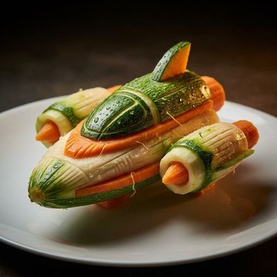 Intricate Carved Vegetable Masterpiece