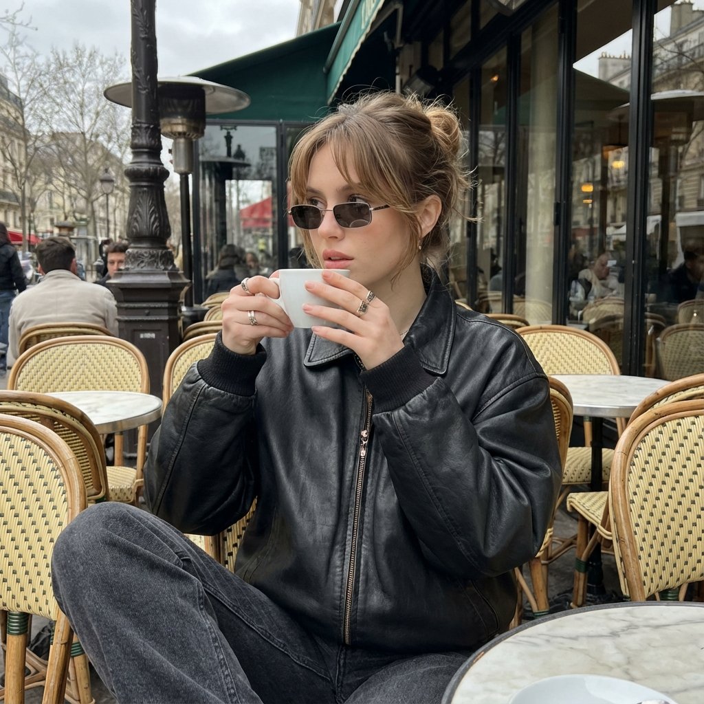 Chic Moments at a Parisian Café
