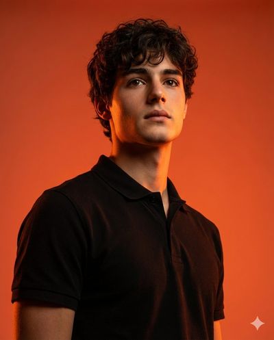 Cinematic Studio Portrait with Intense Lighting