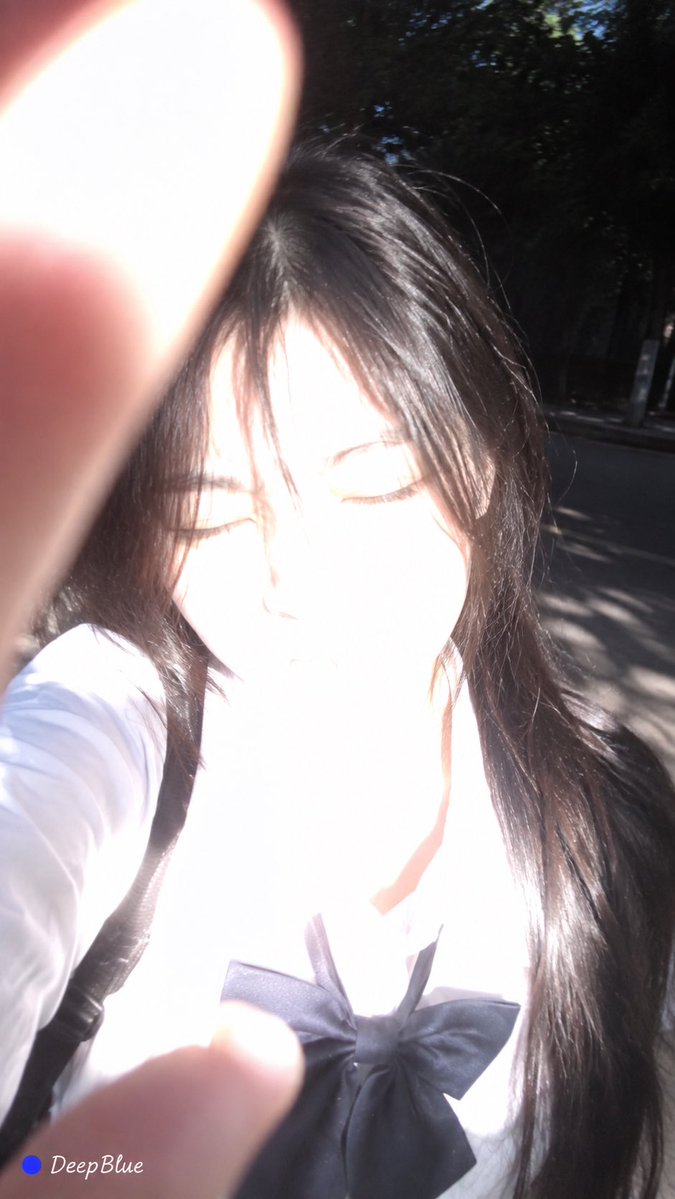 Overexposed Selfie of a JK Uniform Girlfriend in Bright Sunlight