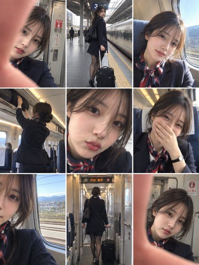 Train Attendant's Candid Smartphone Collage Captures Her Daily Workday Journey