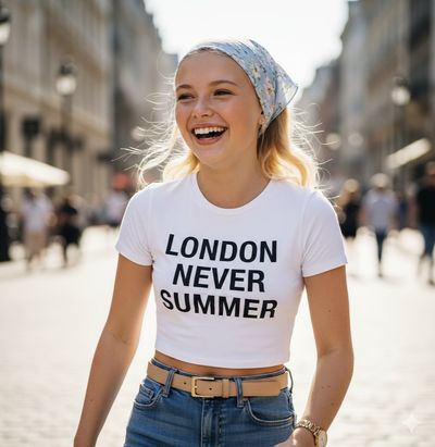 Sunlit Joy on a European Street
