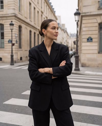 Effortless Elegance on a Quiet European Street