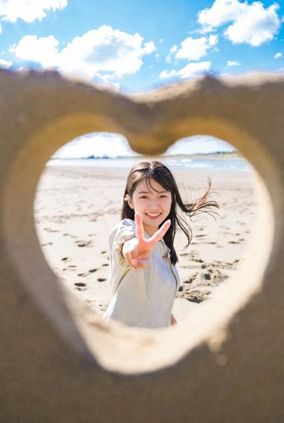 Seaside Romance Framed by Love Sand Caves and J-Pop Charm