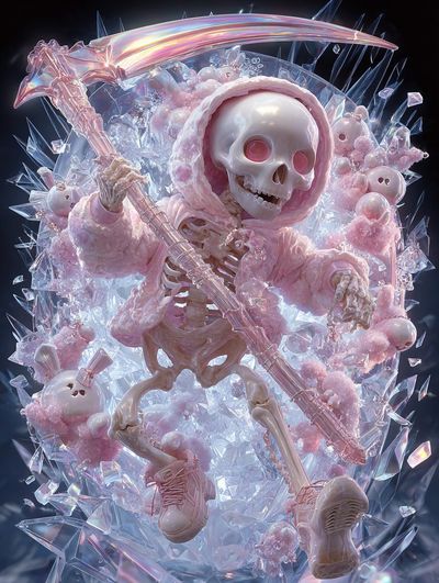 Pastel Phantom Rider: A Sweetly Dark Odyssey