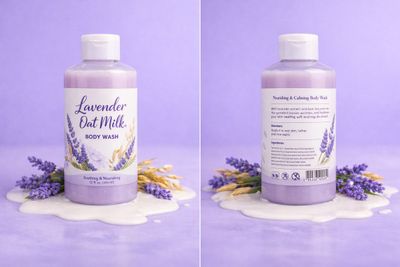 Lavender Oat Milk Body Wash: A Luxe Visual Experience