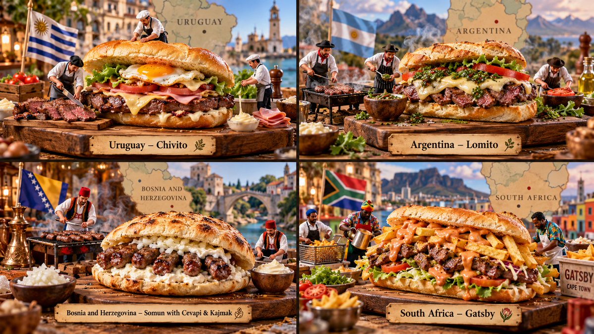 Miniature chefs craft global cheesesteak variations on wooden boards