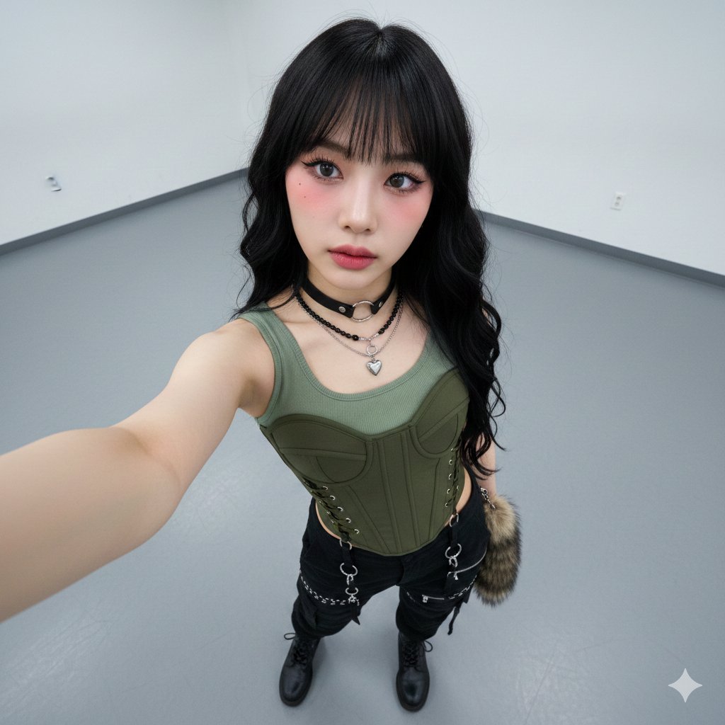 K-Pop Vibes Meet Minimalist Chic in a Stunning Selfie