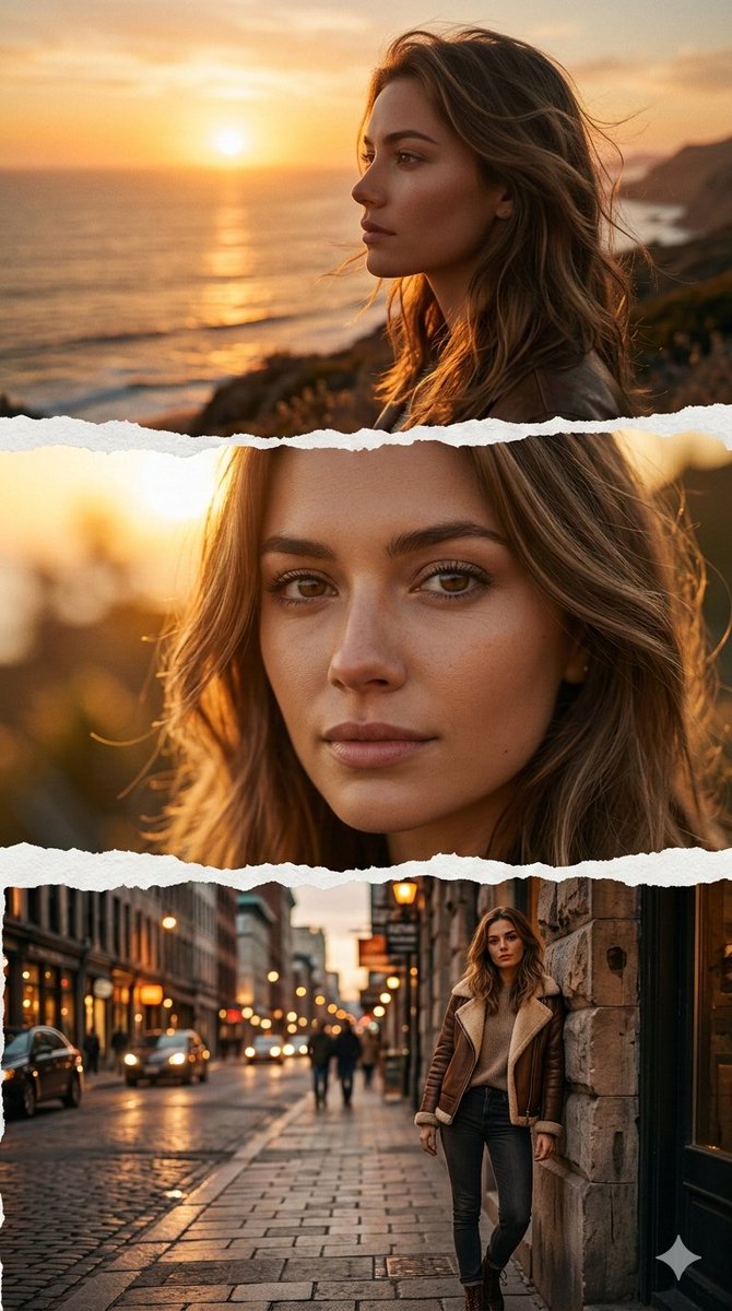 Torn-Paper Cinematic Triptych
