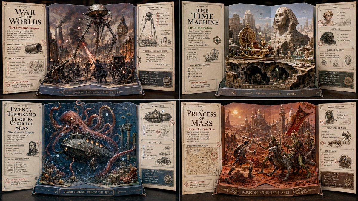 Macro gatefold reveals an isometric sci-fi pop-up dossier