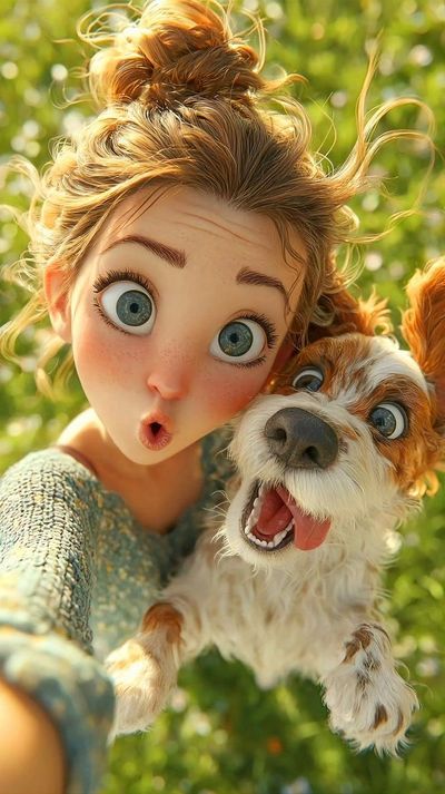 Whimsical Pixar Selfie Adventure