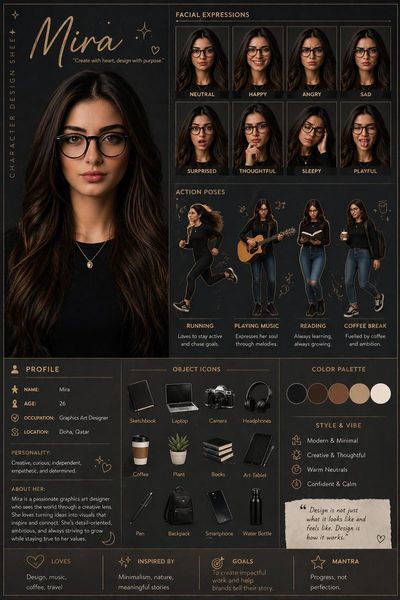 Dynamic Character Design Profile for Visual Storytelling
