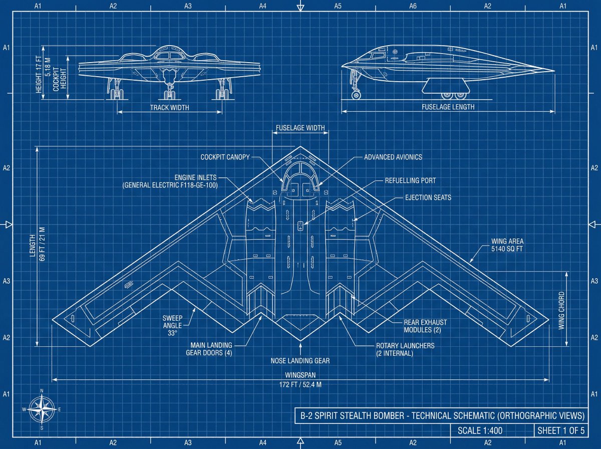 Engineering Clash: B2 Bomber vs. S-500 Blueprint Showdown