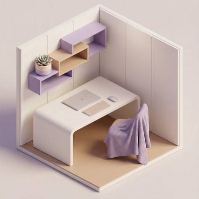 Pastel Dreams: A Tranquil Workspace Oasis