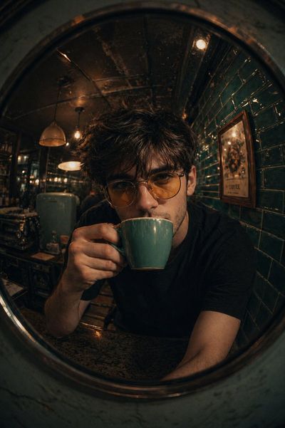 Intimate Café Moment: A Close-Up Capture