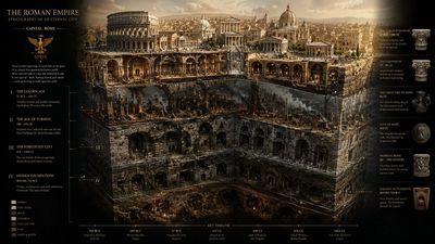 Ancient Rome's layered history revealed in a vertical cliff cutaway