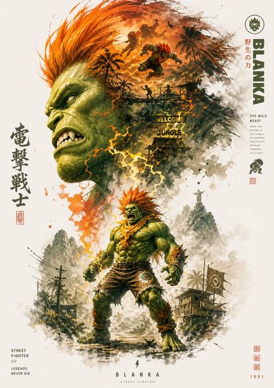 BLANKA: Jungle Lightning Icon Poster