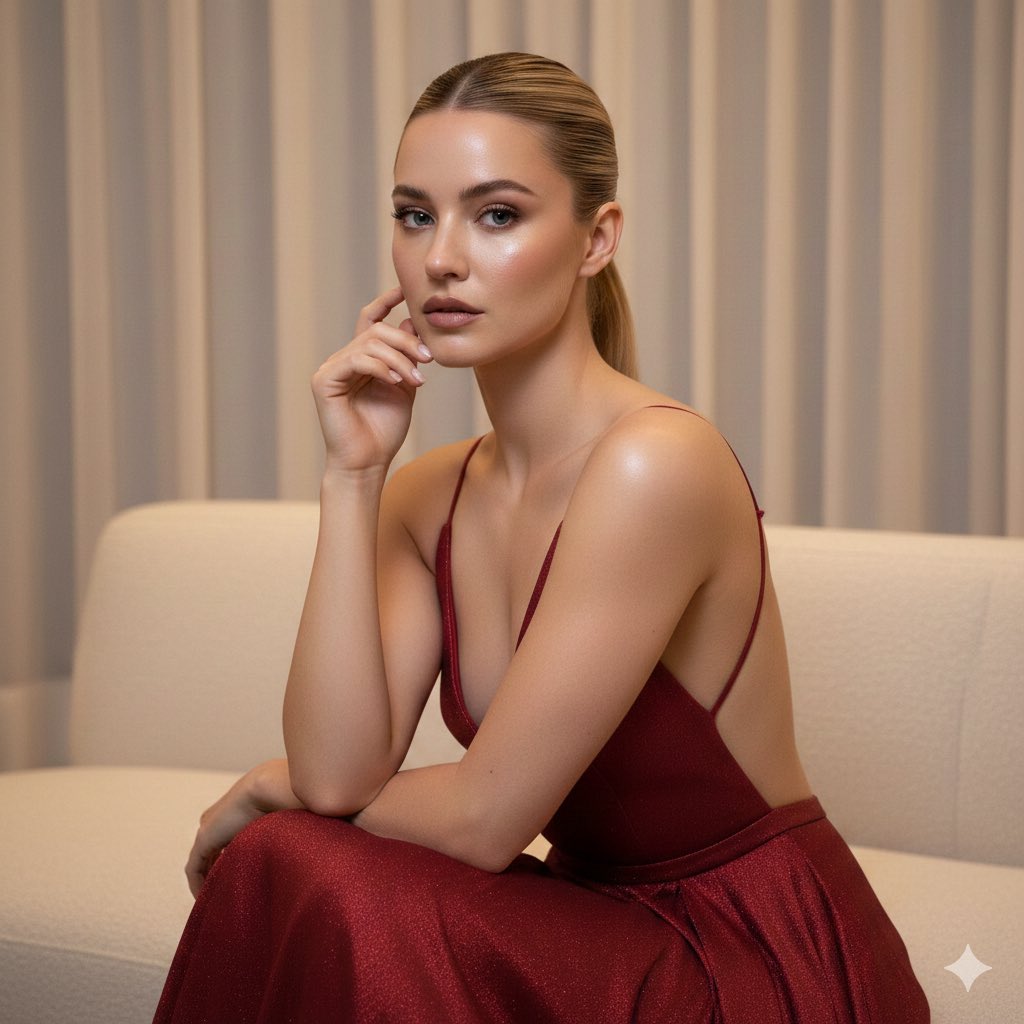 Red Elegance: A Cinematic Fashion Portrait