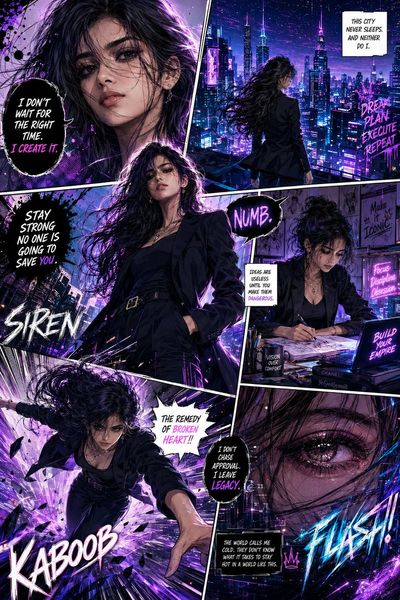 Empowered Elegance: A Modern Manga Heroine Unleashed
