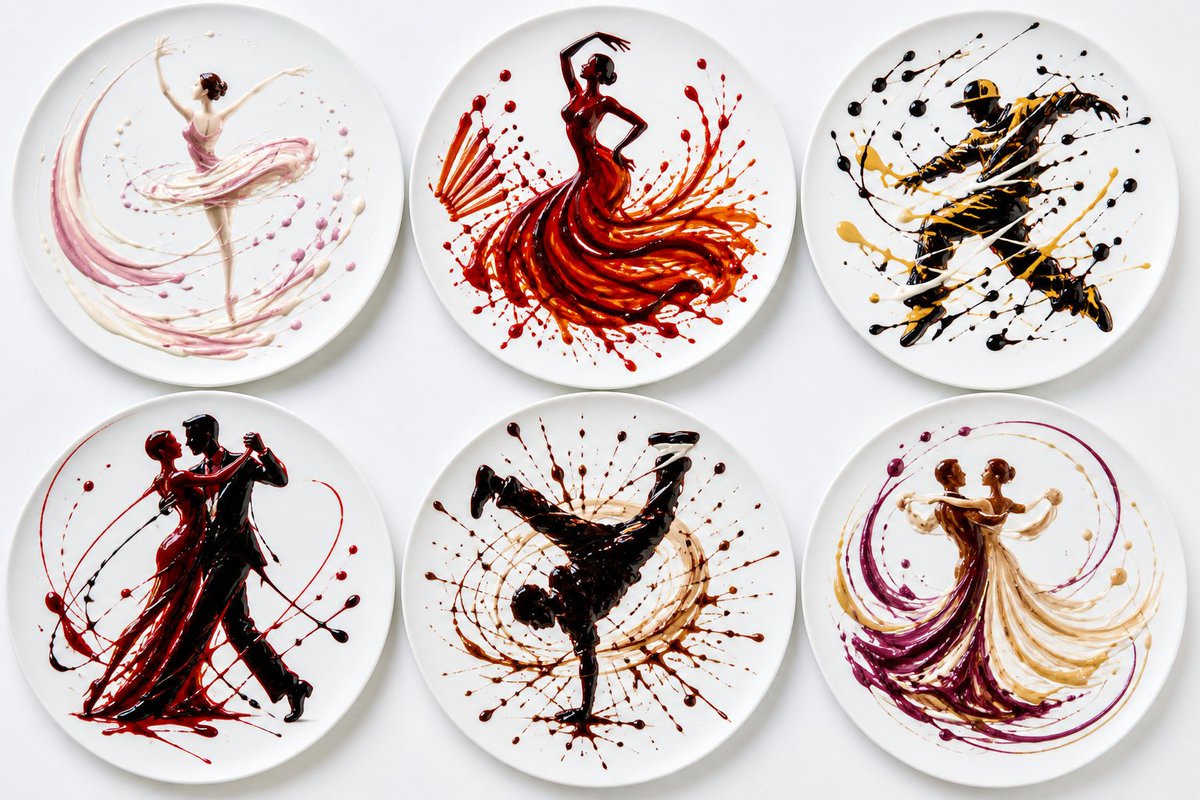 Sauce Choreography on Porcelain