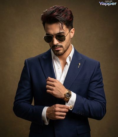Cinematic Elegance: A Modern Aristocrat in Navy Blue