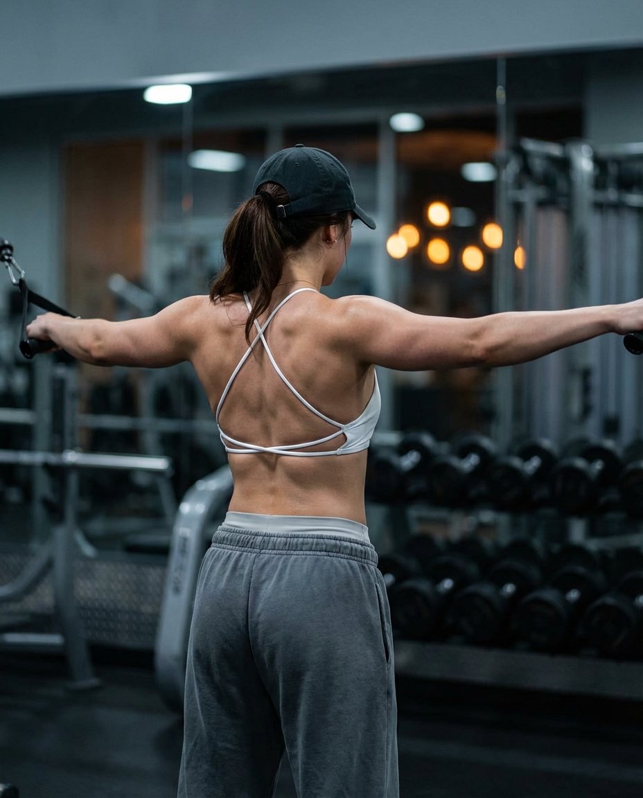 Strength in Focus: A Female Climber's Power Pose
