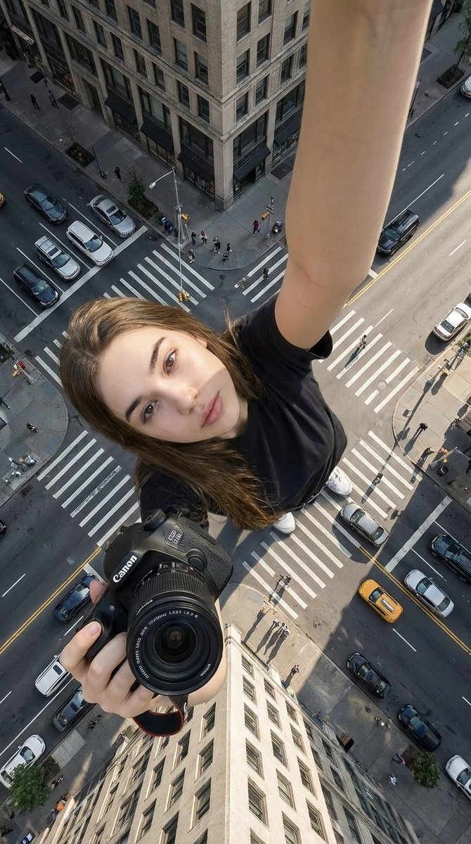 Giant in the City: A Hyper-Realistic Selfie