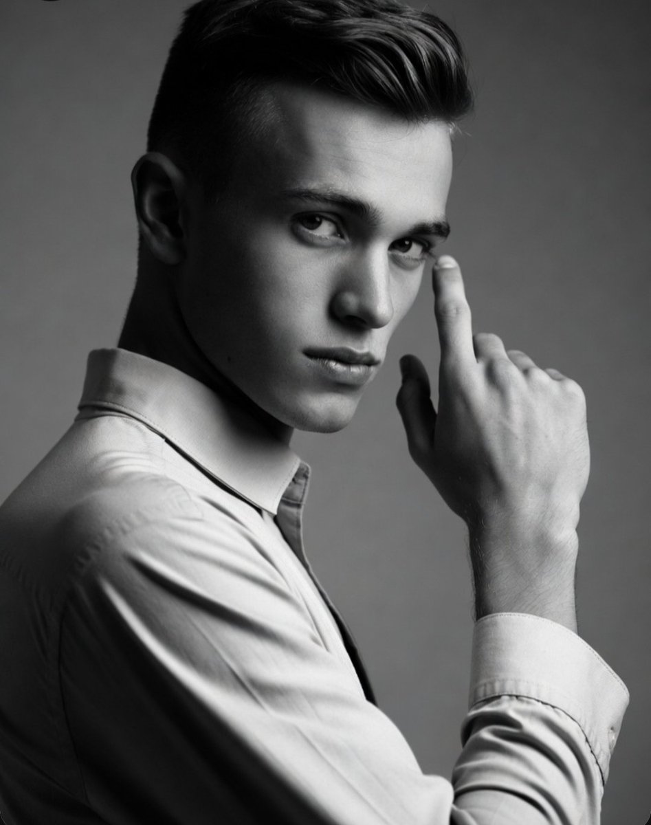 Intense gaze captivates in classic black and white portrait
