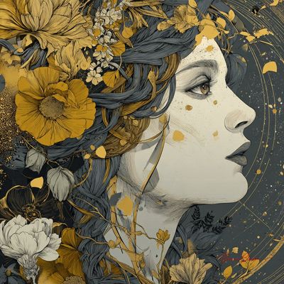 Elegance in Bloom: A Monet-Inspired Portrait