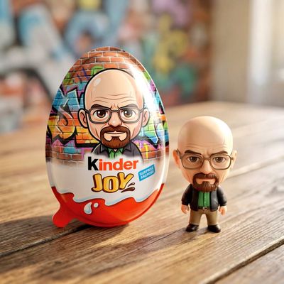 Chibi Charm: Kinder Joy with Graffiti Art Packaging and Figurine
