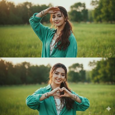 Dreamy East Asian Beauty in Golden Hour Glow