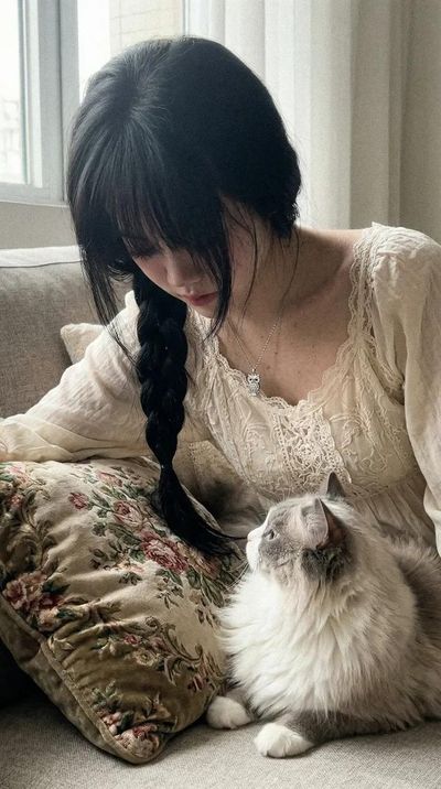 Whispers of Serenity: A Cozy Moment with Feline Companionship