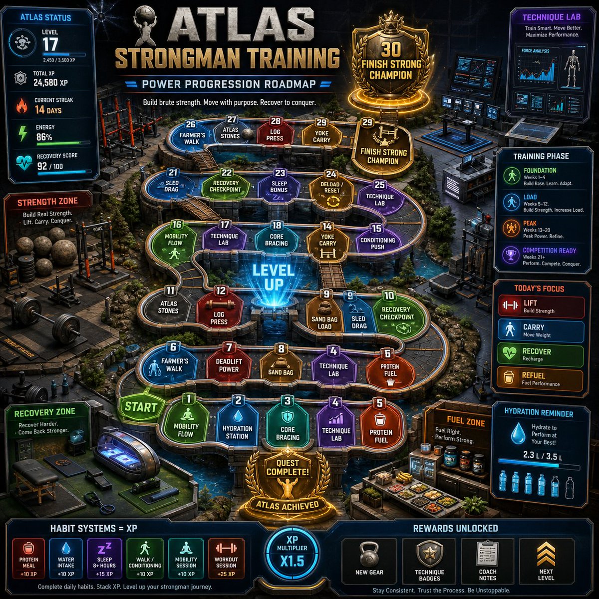 Gamified Atlas Strongman Training Interface