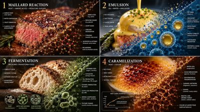 Maillard reaction transforms a seared steak into molecular art