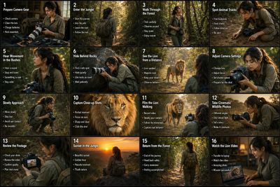 Journey of a Wildlife Photographer: A Cinematic Storyboard Adventure