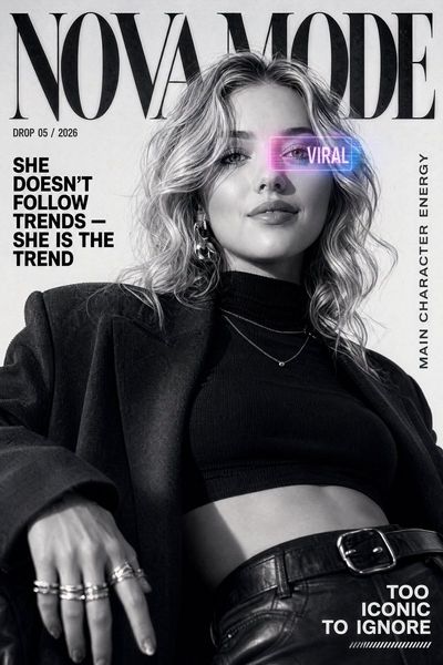 Gen Z Luxury Editorial in Bold Black and White