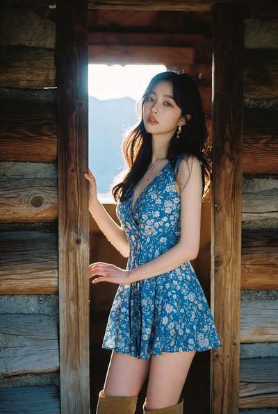 Serenity in Bloom: A Rustic Portrait of Contemplation