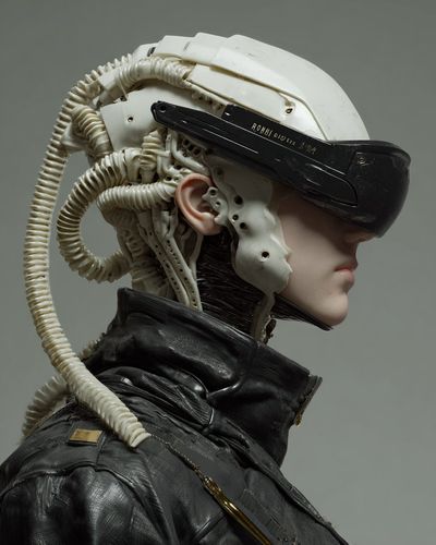Futuristic Cyborg Elegance: A Hyper-Realistic Cyberpunk Portrait