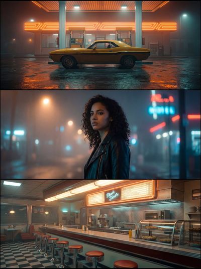 Retro Synthwave Triptych: A Neon Journey