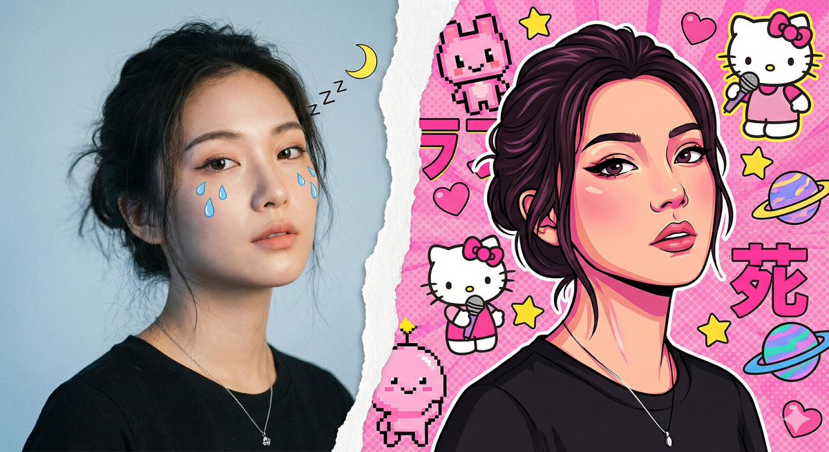 Banana Bliss: A Split-Style Portrait 🍌✨