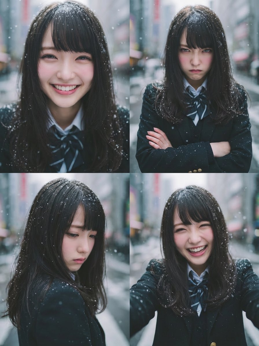 Four Faces of Emotion in a Single Frame