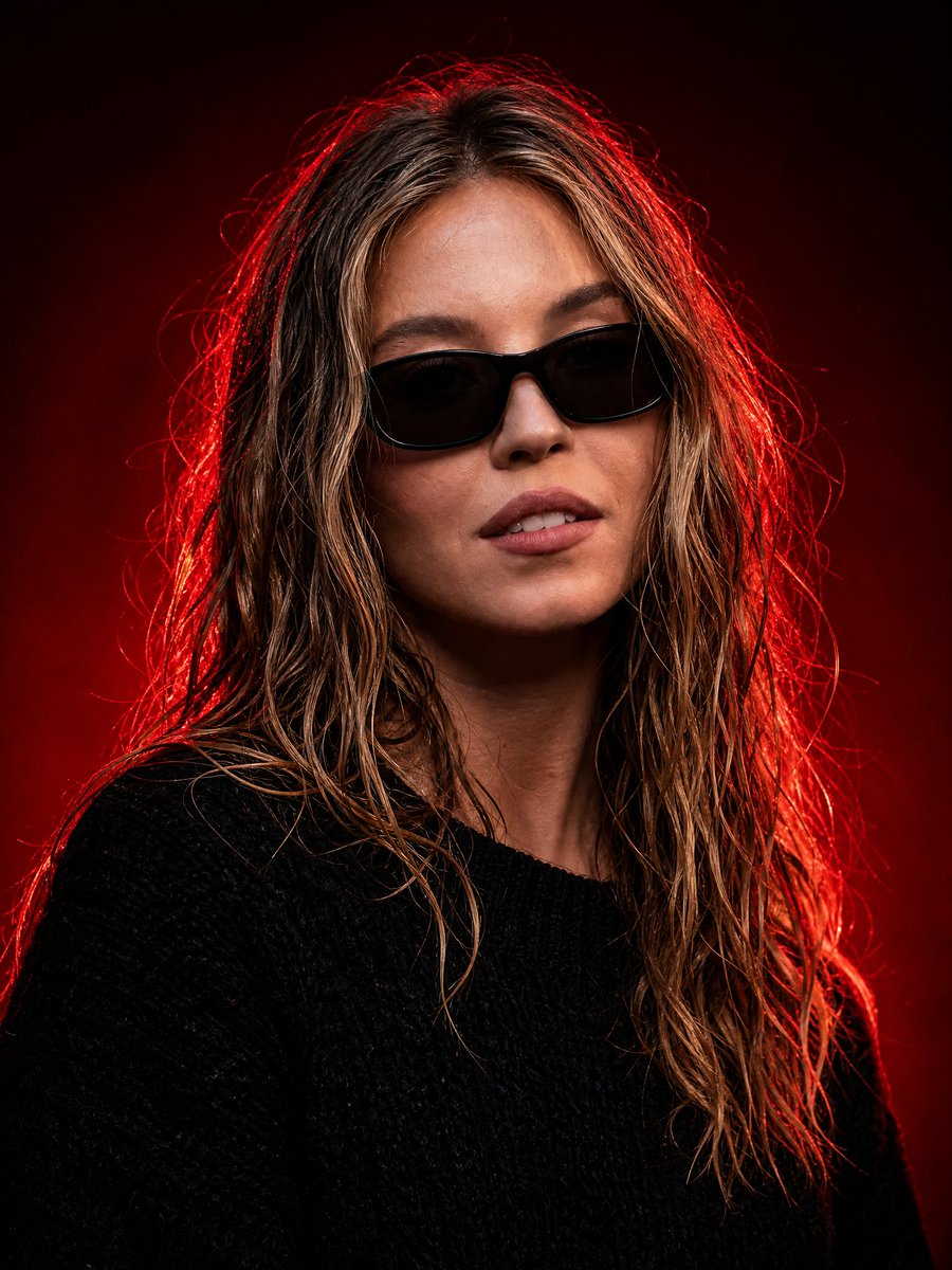 Cinematic Studio Portrait: A Luxurious Red-Light Aesthetic